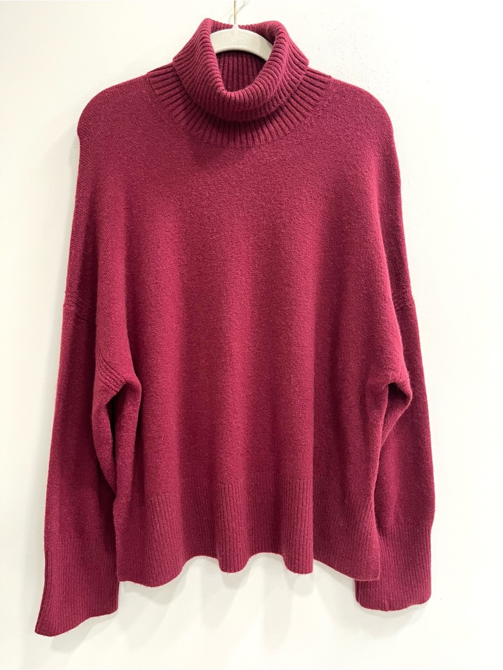 J.Crew Turtleneck Sweater in Super Soft Yarn Burgundy Red Size XL